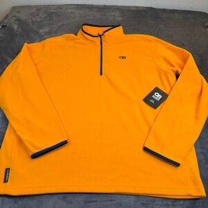 Outdoor Research Mens XXL Vigor Plus 1/4 Zip Polartec Fleece Pullover Orange NWT